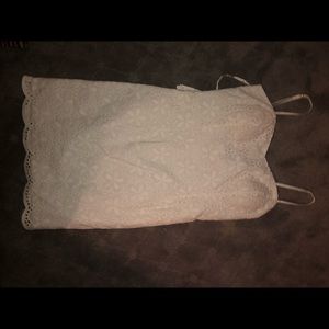 white lace dress with tie back